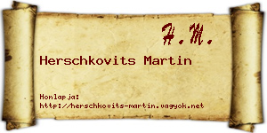 Herschkovits Martin névjegykártya